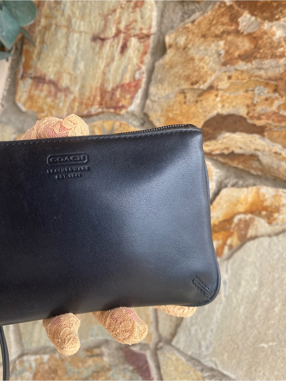Coach Black Leather Wristlet with Detachable Strap - Picture 3 of 12